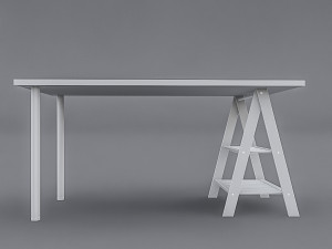 wooden work table 3D 모델