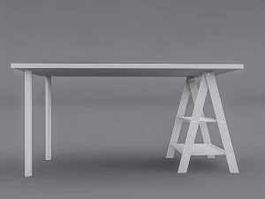 wooden work table 3D Model