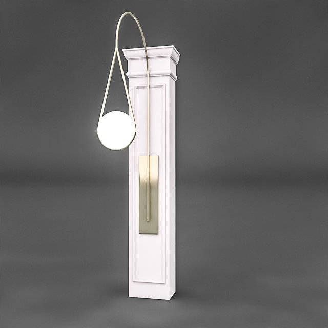 column and decorative lamp 3D Модель .c4d .max .obj .3ds .fbx .stl .blend 
