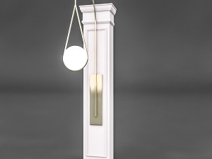 column and decorative lamp 3D मॉडल