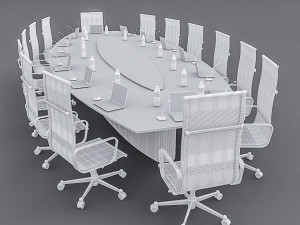 meeting table 01 Modello 3D