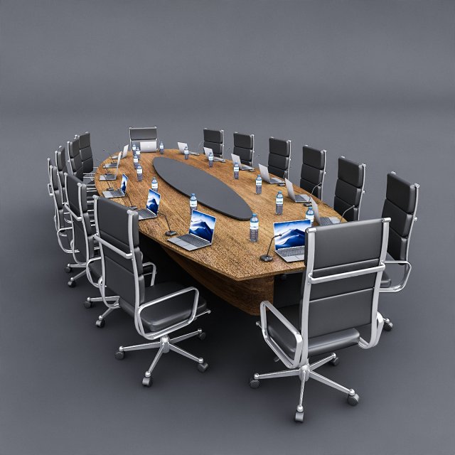 meeting table 01 3D Model .c4d .max .obj .3ds .fbx .stl .blend 