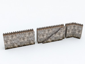 modular old castle wall 3D मॉडल