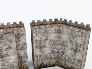 modular old castle wall Modèle 3D
