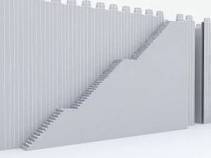 मॉड्यूलर पुराने महल की दीवार 3D मॉडल