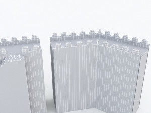 modular old castle wall Modèle 3D