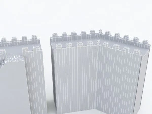 मॉड्यूलर पुराने महल की दीवार 3D मॉडल