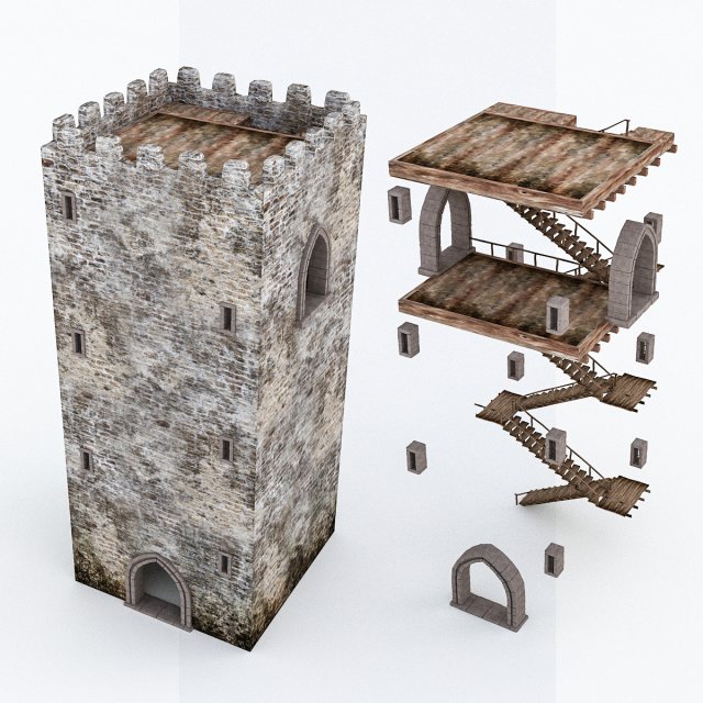 castle pack part1 3D Модель .c4d .max .obj .3ds .fbx .stl .blend 
