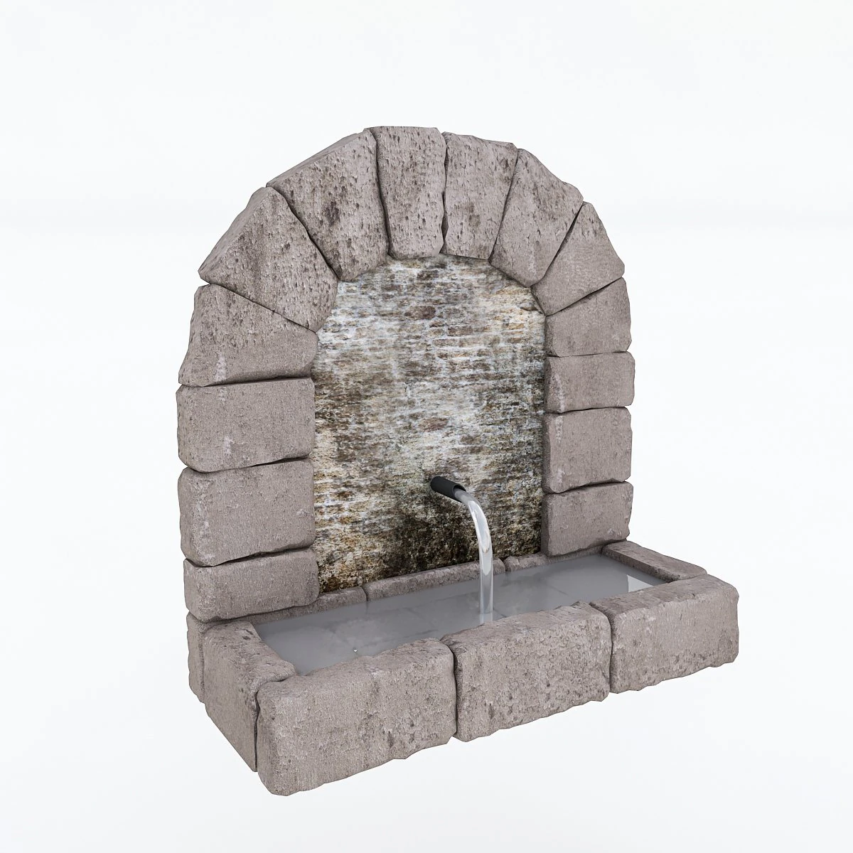 old stone fountain 3D Model .c4d .max .obj .3ds .fbx .stl .blend 