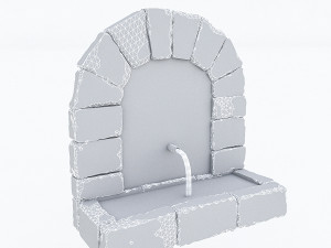 old stone fountain 3D 模型