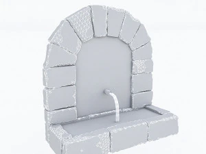 old stone fountain 3D Model