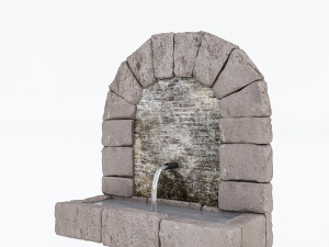 old stone fountain 3D 模型