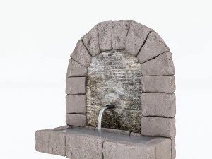 old stone fountain 3D Model