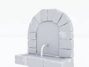old stone fountain 3D Model