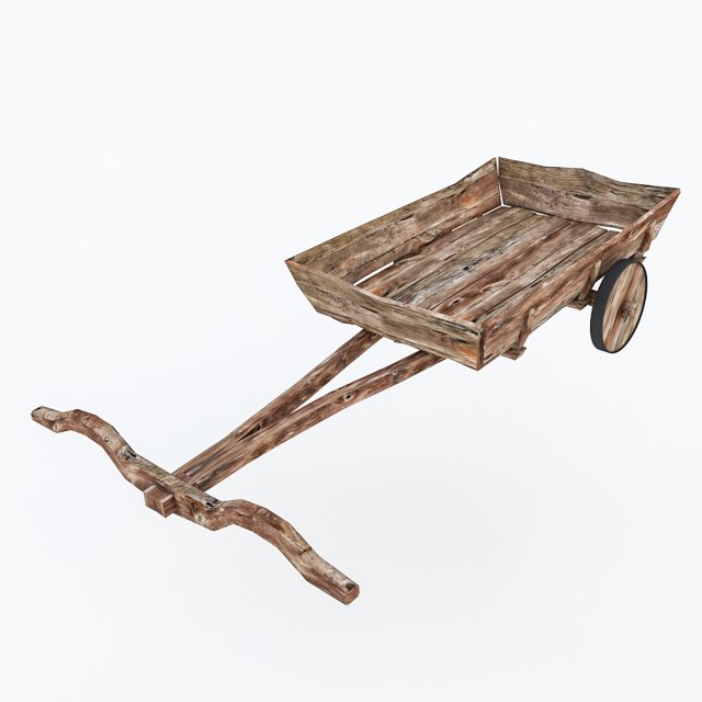 wooden old horse carriage Modèle 3D .c4d .max .obj .3ds .fbx .stl .blend 