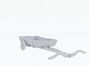 wooden old horse carriage Modèle 3D