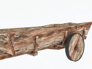 wooden old horse carriage Modèle 3D