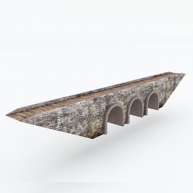 old stone bridge 3D Model .c4d .max .obj .3ds .fbx .stl .blend 