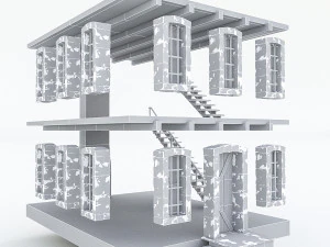 old stone building nterior and exterior 3D Model