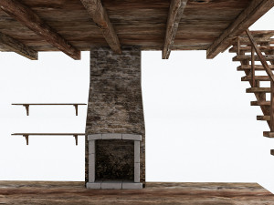 old stone building nterior and exterior 3D Model