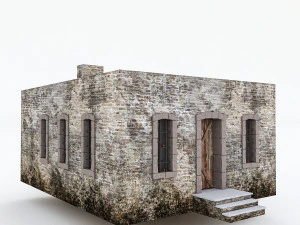 old stone building nterior and exterior 02 3D Model