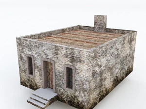 old stone building nterior and exterior 02 3D Model