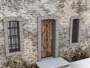 old stone building nterior and exterior 02 3D Model