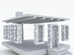 old stone building nterior and exterior 02 3D Model