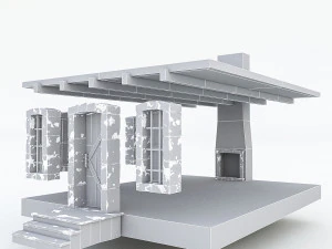 old stone building nterior and exterior 02 3D Model