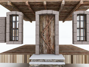 old stone building nterior and exterior 02 3D Model