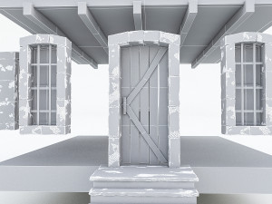 old stone building nterior and exterior 02 3D Модель