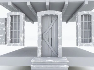 old stone building nterior and exterior 02 3D Model