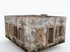old stone building nterior and exterior 03 Modello 3D