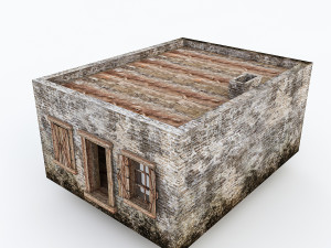 old stone building nterior and exterior 03 Modello 3D