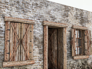 old stone building nterior and exterior 03 Modello 3D