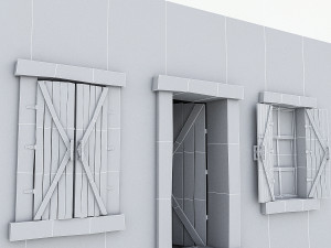 old stone building nterior and exterior 03 Modello 3D