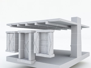 old stone building nterior and exterior 03 Modello 3D
