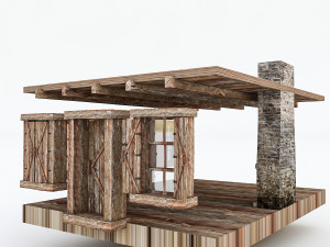 old stone building nterior and exterior 03 Modello 3D