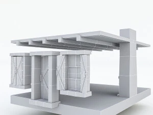 stary kamienny budynek wewnątrz i na zewnątrz 03 Model 3D