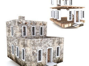 old stone building nterior and exterior 04 3D Model