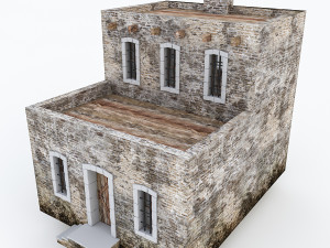 old stone building nterior and exterior 04 3D Model