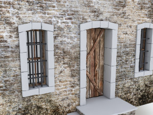 old stone building nterior and exterior 04 3D Model