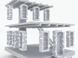 old stone building nterior and exterior 04 3D Model
