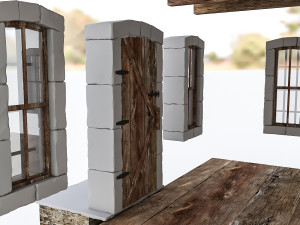 old stone building nterior and exterior 04 3D Model