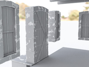 old stone building nterior and exterior 04 3D Model