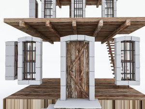 old stone building nterior and exterior 04 3D Model