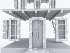 old stone building nterior and exterior 04 3D Model