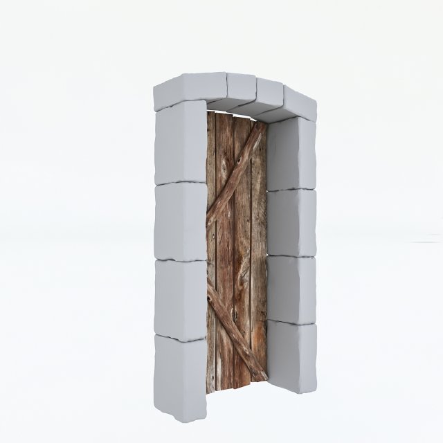 old wooden door Modelo 3D .c4d .max .obj .3ds .fbx .stl .blend 