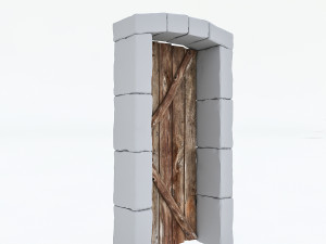 old wooden door Modelo 3D
