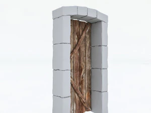 old wooden door 3D Model